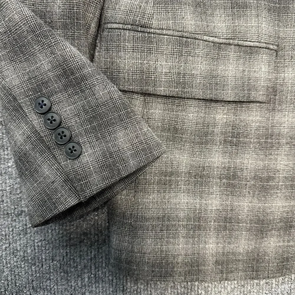 John Varvatos Men’s Deconstructed Soft Blazer Peak Label Plaid Sport Coat 40R